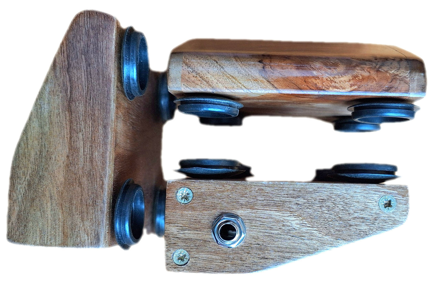 Rhyth-Mic M4e compact solid walnut wood percussion stompbox Microphonic.