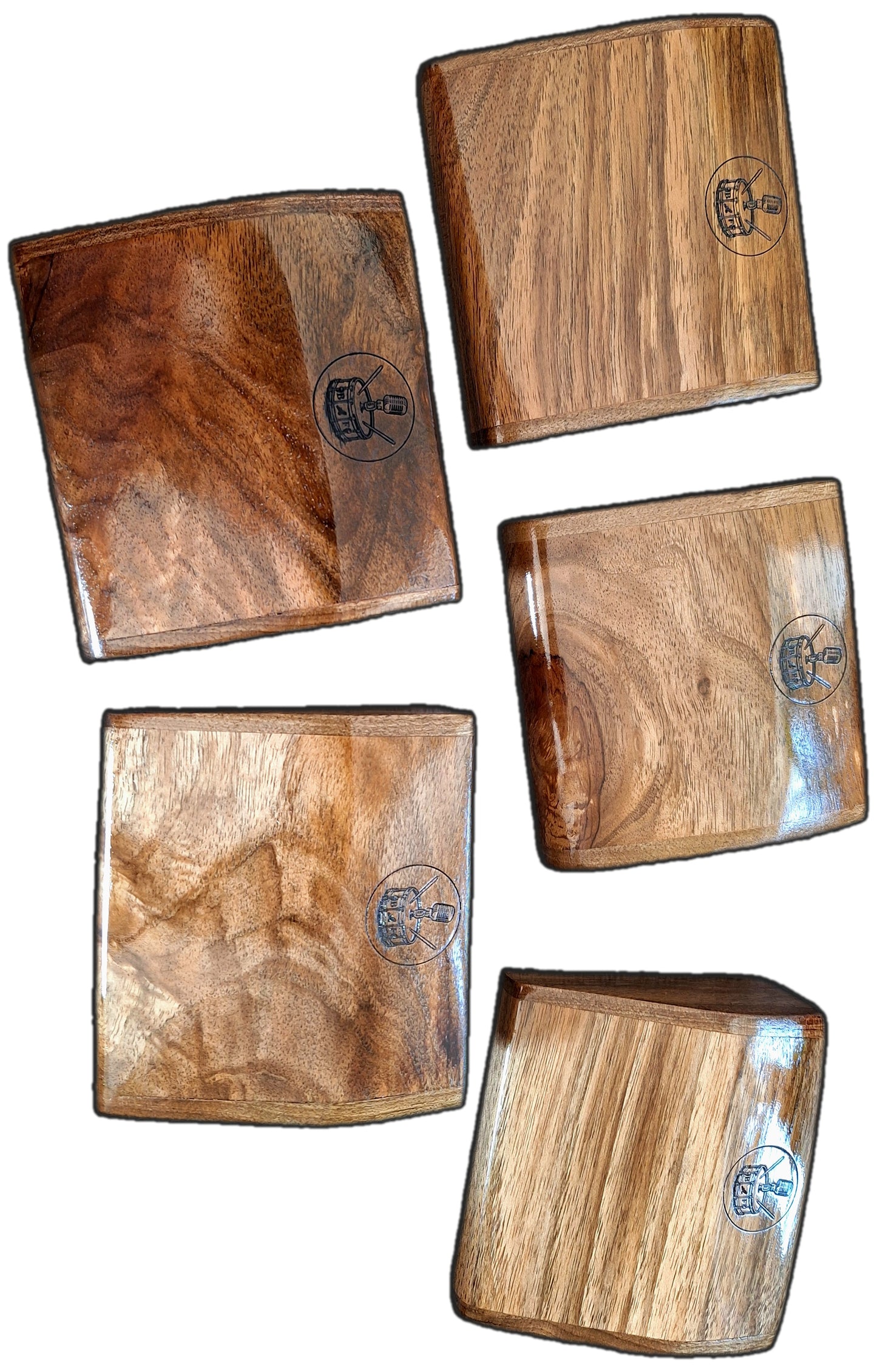 Rhyth-Mic M4e compact solid walnut wood percussion stompbox Microphonic.