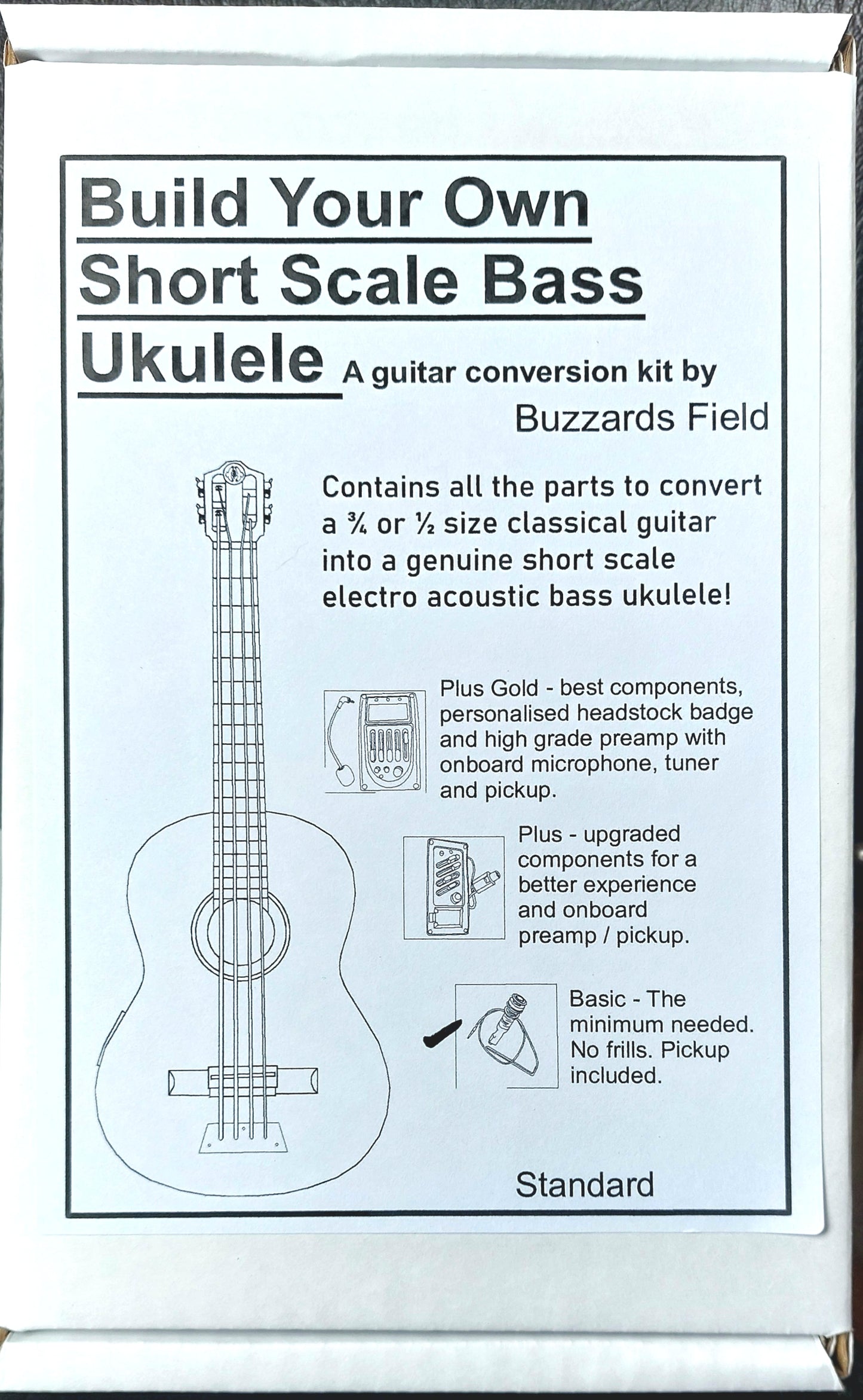 Bass Ukulele U-Bass guitar conversion kit (Plus)