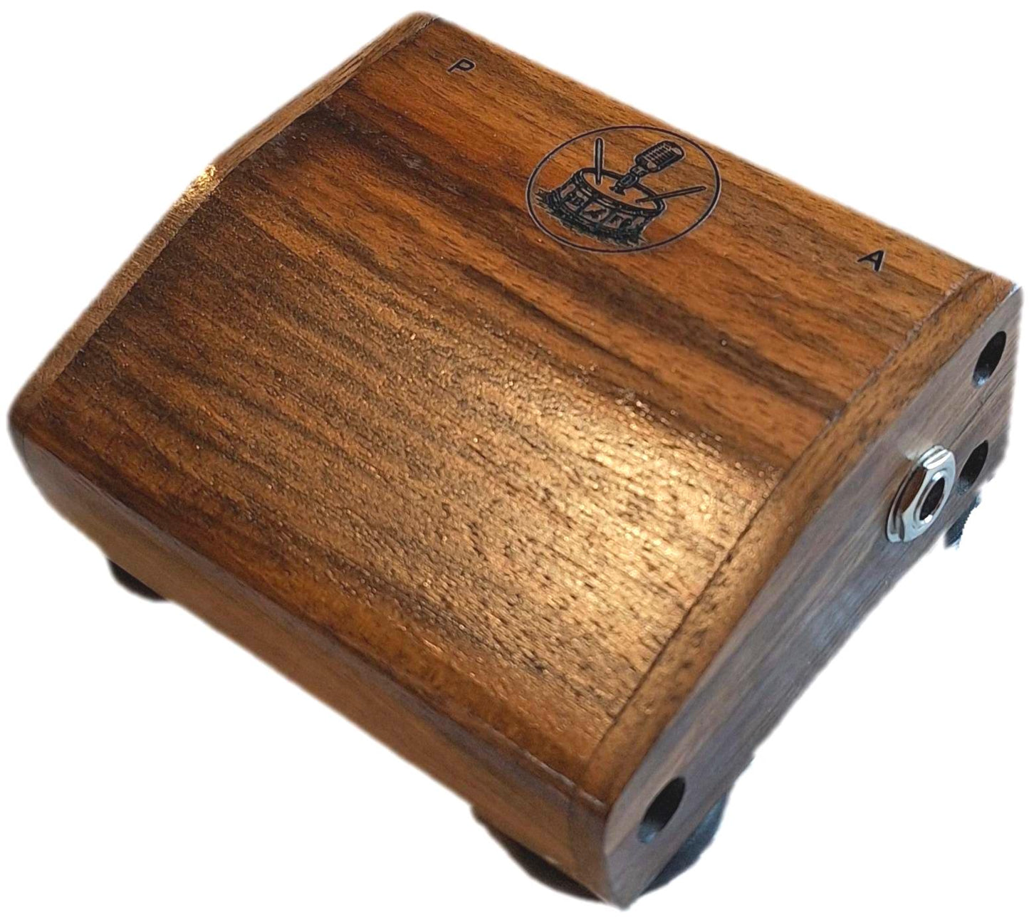 Rhyth-Mic M4ei compact solid walnut wood percussion stompbox / mixer. Microphonic.