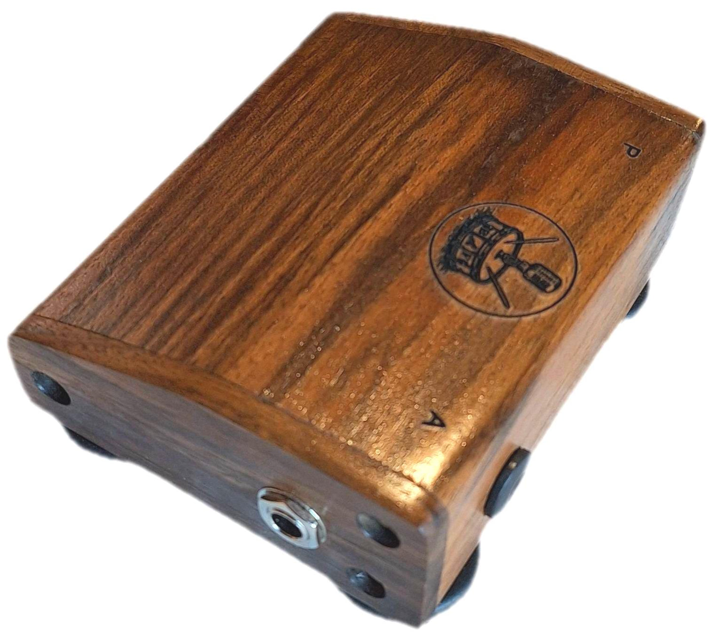Rhyth-Mic M4ei compact solid walnut wood percussion stompbox / mixer. Microphonic.