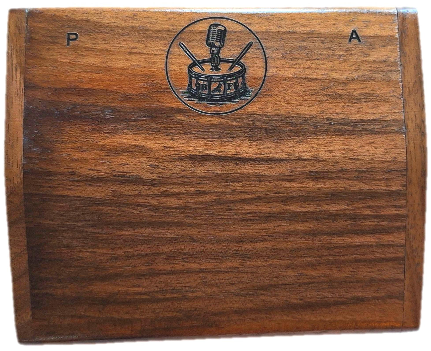 Rhyth-Mic M4ei compact solid walnut wood percussion stompbox / mixer. Microphonic.