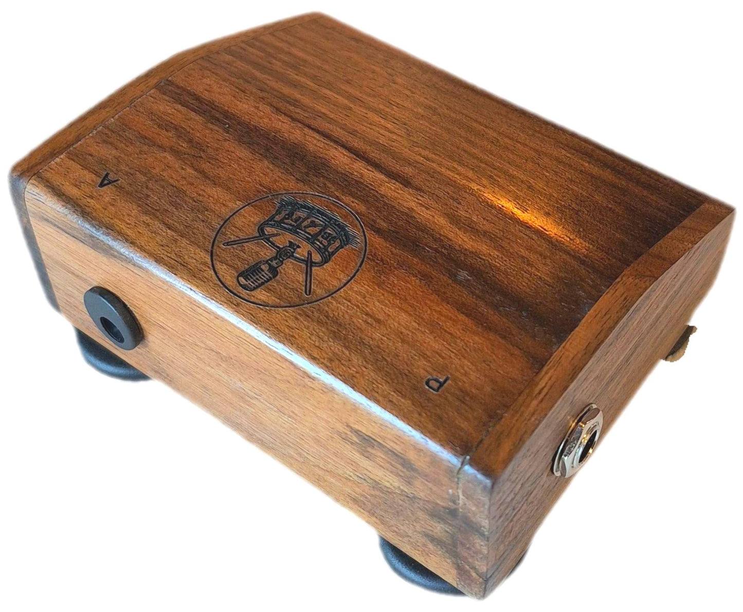 Rhyth-Mic M4ei compact solid walnut wood percussion stompbox / mixer. Microphonic.