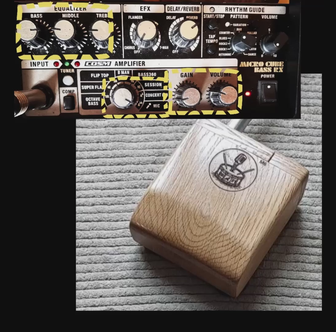 Short audio video clip showing the G1 Stomp box being played through an amplifier, demonstrating the sound produced when various amplifier settings are used.